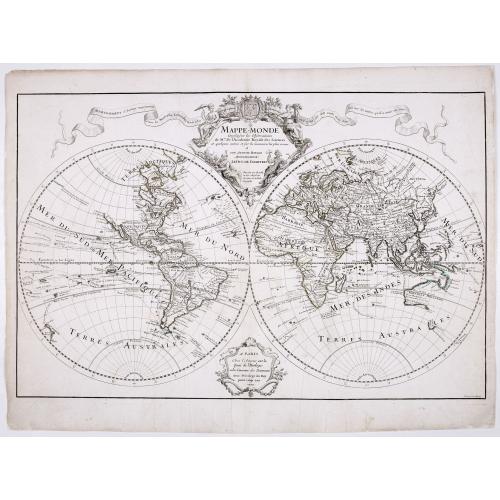 Old map image download for Mappe-Monde dressée sur les observations de M.rs. De L'Academie Royale des Sciences ..