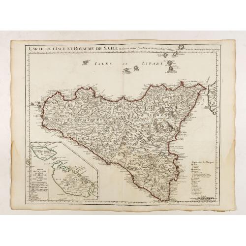 Old map image download for Carte de l'Isle et Royaume de Sicile . . .