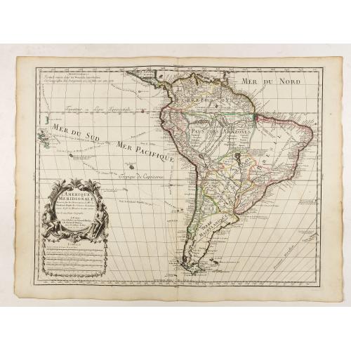 Old map image download for L'Amerique Meridionale Dressée sur les Observations de Mrs de l'Academie Royale des Sciences . . .
