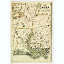 Map of the States of Mississippi, Louisians, and the Arkansas Territory.