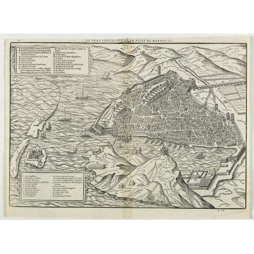 Old map image download for Le vray portraict de la Ville de Marseille.