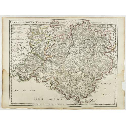 Old map image download for Carte de Provence et des Terres Adjacentes.