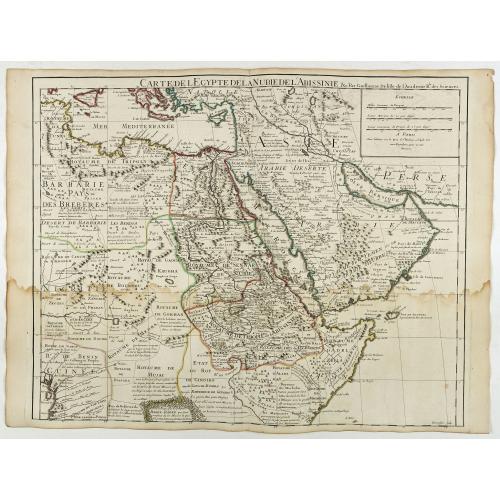 Old map image download for Carte de L'Egypte de la Nubie de L'Abissinie..