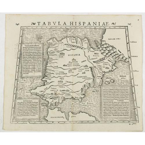 Old map image download for Tabula Hispaniae. (Spain and Portugal)