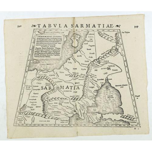 Old map image download for Tabula Sarmatiae. (Eastern Europe including Poland and Black sea region)