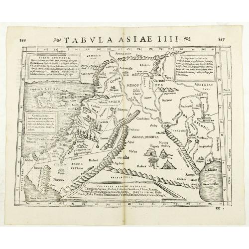 Old map image download for Tabula Asiae IIII. ( Holy Land, Cyprus, Syria, etc.)