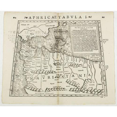 Aphricae Tabula I. (Mauritania - present-day Morocco, Algeria, and Tunisia.)