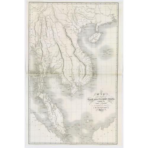 Old map image download for Map of the Kingdoms of Siam and Cochin China compiled by John Walker. . .