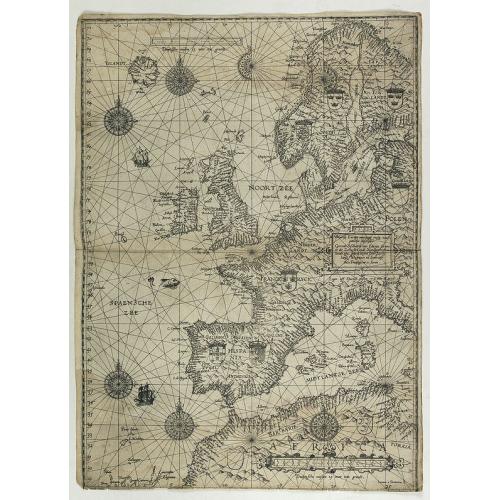 Old map image download for Universe Europae Maritime Eiusque Navigationis Descriptio. Generale Pascaerte van Europa . . .