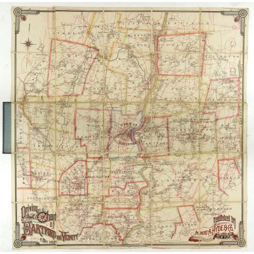 Old map image download for Driving chart of Hartford and vicinity : 15 miles around.