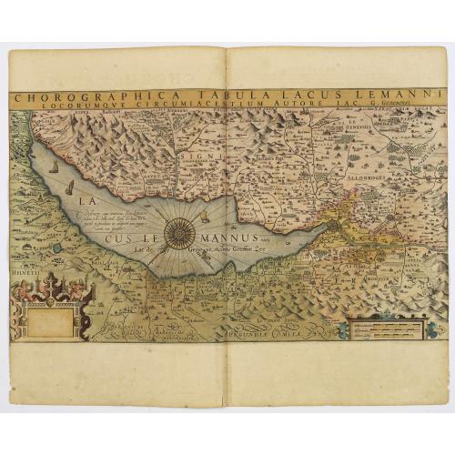 Old map image download for Chorographica Tabula Lacus Lemmanni Locorumque Circumia Centium. . .