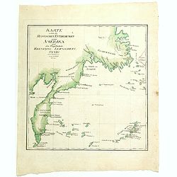 Karte welche die Russischen Entdeckungen gegen Amerika nach den Tagebüchern Krenizins, Lewaschefs, Synds und anderer vorstellt. 1781