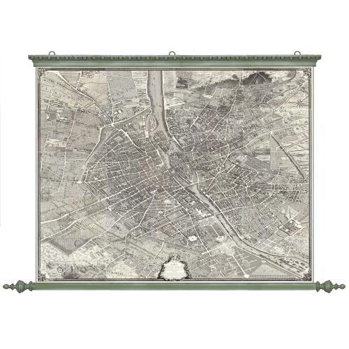 Old map image download for Plan de Paris commencé l'année 1734, Dessiné et gravé sous les ordres de Messire Michel Etienne Turgot, prévost des marchands.