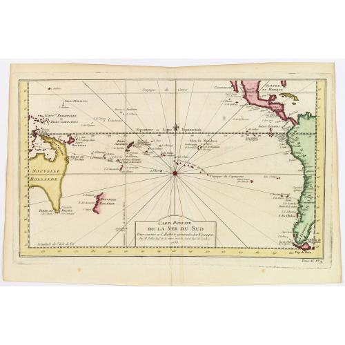 Old map image download for Carte Reduite de la Mer du Sud.