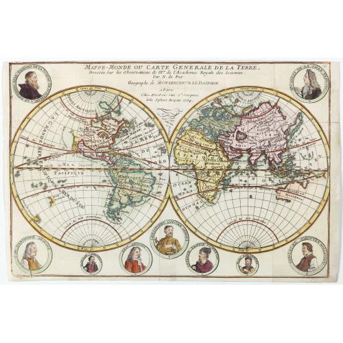 Old map image download for Mappe-Monde ou carte generale de la terre.