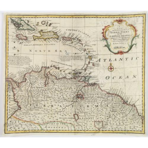 Old map image download for A New and Accurate Map of Terra Firma and the Caribbe Islands.