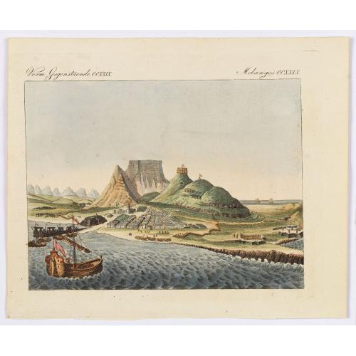 Old map image download for La Ville du Cap de Bonne Esperance.