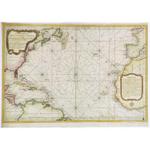 Old map image download for Carte Reduite de l'Ocean Occidental. . .