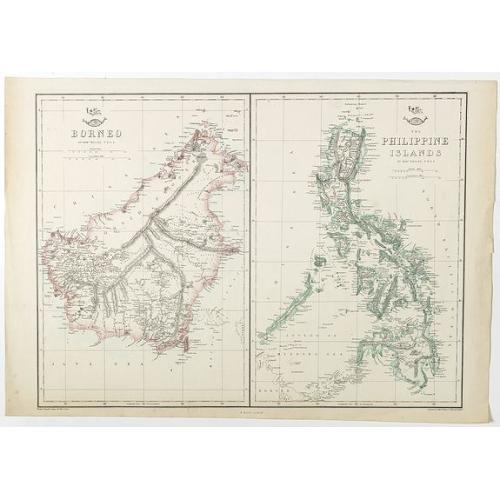 Old map image download for Borneo (together with) The Philippine Islands.