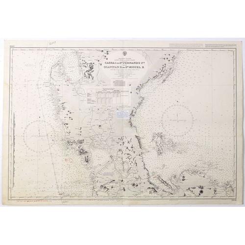 Old map image download for Philippine Islands - Luzon - west and east coast. Cabra I. to S.n Fernando P.t. Diapitan B. to S.n Miguel B. . . (3806)