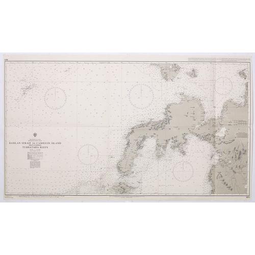 Old map image download for Philippine Islands - Mindanao West Coast - Basilan Strait to Camiguin Island including Tubbataha Reefs. . . (3811)