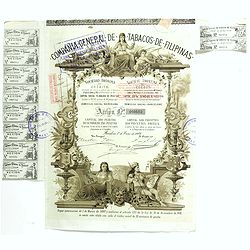 Compania General De Tabacos De Filipinas - (Certificate) Accion ordinarias de 500 Pesetas, Barcelona, 01.01.1882.