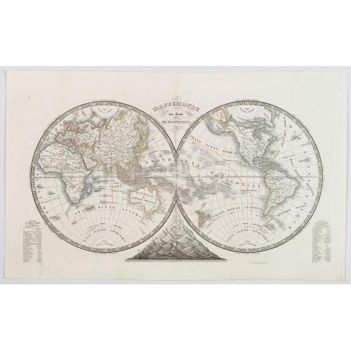 Download a free HR-image of  Mappemonde en deux Hemispheres.
