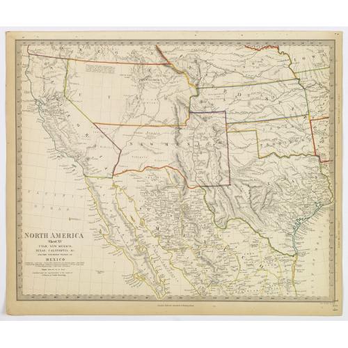 Old map image download for North America [Sheet XV] Utah, New Mexico, Texas, California &c. . .