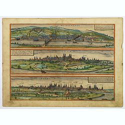 Heidelberga - Florentissimae civitatis Heidelbergensis . . . [on sheet with] Spira Celebris admodum Imperij & episcopalis in Germania civitas ... [and] Wormacia vetustissima Vangionum civitas . . .