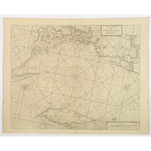 Old map image download for A Chart of ye Coast of Sweden from Oeland to Stockholm.