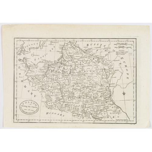 Old map image download for Poland shewing the Claims of Austria, Russia & Prussia.