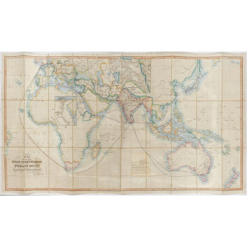 The Pathways of Empire Delineated: Map Showing The Steam Comunication And Overland Routes between England, India, China & Australia…