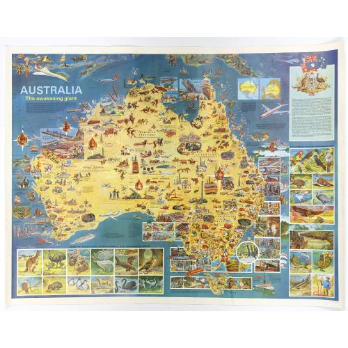 Old map image download for Australia, The Awakening Giant.
