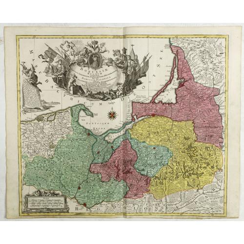 Old map image download for Borussiae Regnum compectens Circulos Sambiensem, Natangiensem, et Hockerlandiae Nee non Borussia Polonica, exhibens Palatinatus Culmiensem. . .