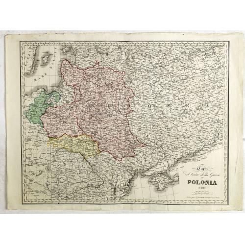 Old map image download for Carta del Teatro della Guerra in Polonia - 1831.