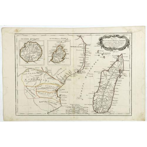 Old map image download for [Map of Madagascar, Mauricius island and Réunion island, in Cyrillic ].
