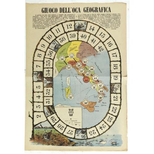 Old map image download for Giuoco Dell'Oca Geografica.