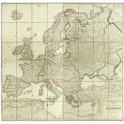 Carta geografica statistica e stradale d'Europa diseguata ed insica da Stanislao Stucchi. . . in Milano 1849.