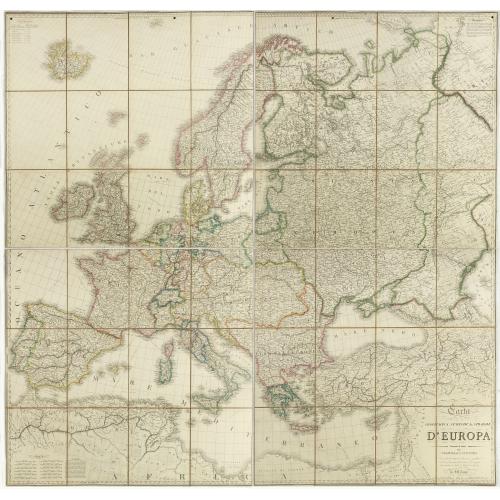 Old map image download for Carta geografica statistica e stradale d'Europa diseguata ed insica da Stanislao Stucchi. . . in Milano 1849.