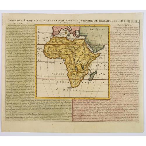 Old map image download for Carte de L'Afrique selon les auteurs Ancienne enrichie de remarques historiques. . .