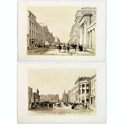 (Two prints) North Bridge Street Edinburgh / The Regents Bridge, Waterloo Place, Edinburgh.