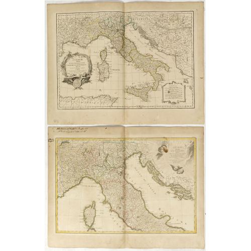 Old map image download for [Two maps] L'Italie divisée en ses différents etats, royaumes et républiques . . .