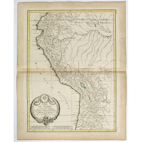 Old map image download for Carte du Perou ou se trouvent les audiences de Quito, Lima et la Plata . .