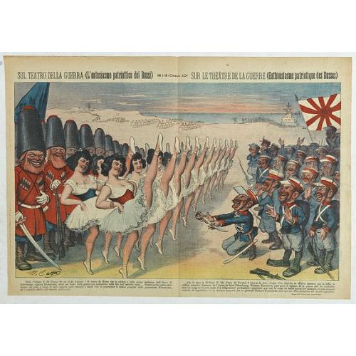 Old map image download for Sul teatro della guerra (L'entusiasmo patriottico dei Russi) - Rana N. 10 (Cent.10) - Sur le théâtre de la guerre (enthousiasme patriotique des Russes).