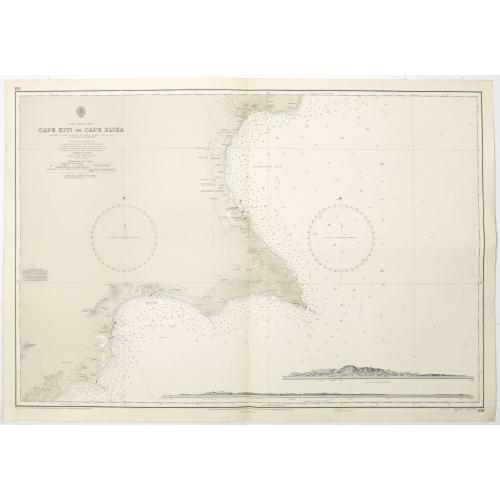 Old map image download for Cyprus south east coast Cape Kiti to Cape Eloea.