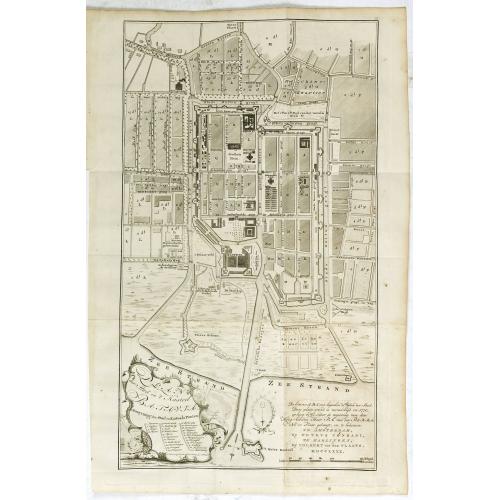 Old map image download for Plan der Stad en ‘t Kasteel BATAVIA. Aanwyzing der Stad en Kasteels Punten.