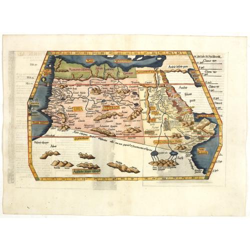 Old map image download for Tabula IIII Aphricae. [with Prester John]