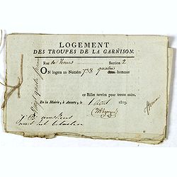 Logement des troupes de la garnison. . .