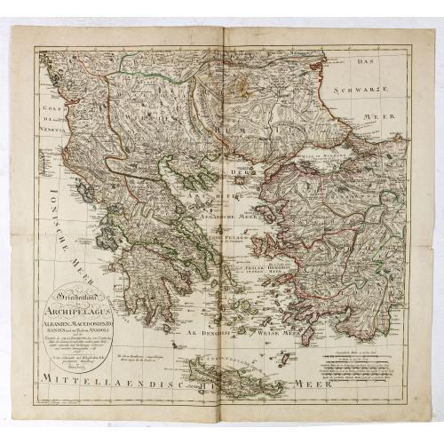 Old map image download for Griechenland, der Archipelagus, Albanien, Macedonien, Romanien und ein Theil von Anadoli: nach De la Rochette, Le Clerc etc ... Schneider & Weigel, 1796.