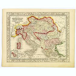 Map of the Austrian Empire, Italian States, Turkey in Europe, and Greece.
